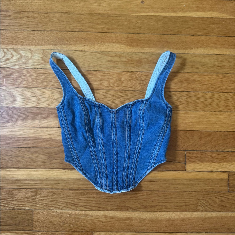 Bardot Jean denim corset top